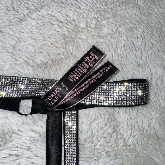 Victoria’s Secret rhinestone black garter belt - Picture 2 of 3